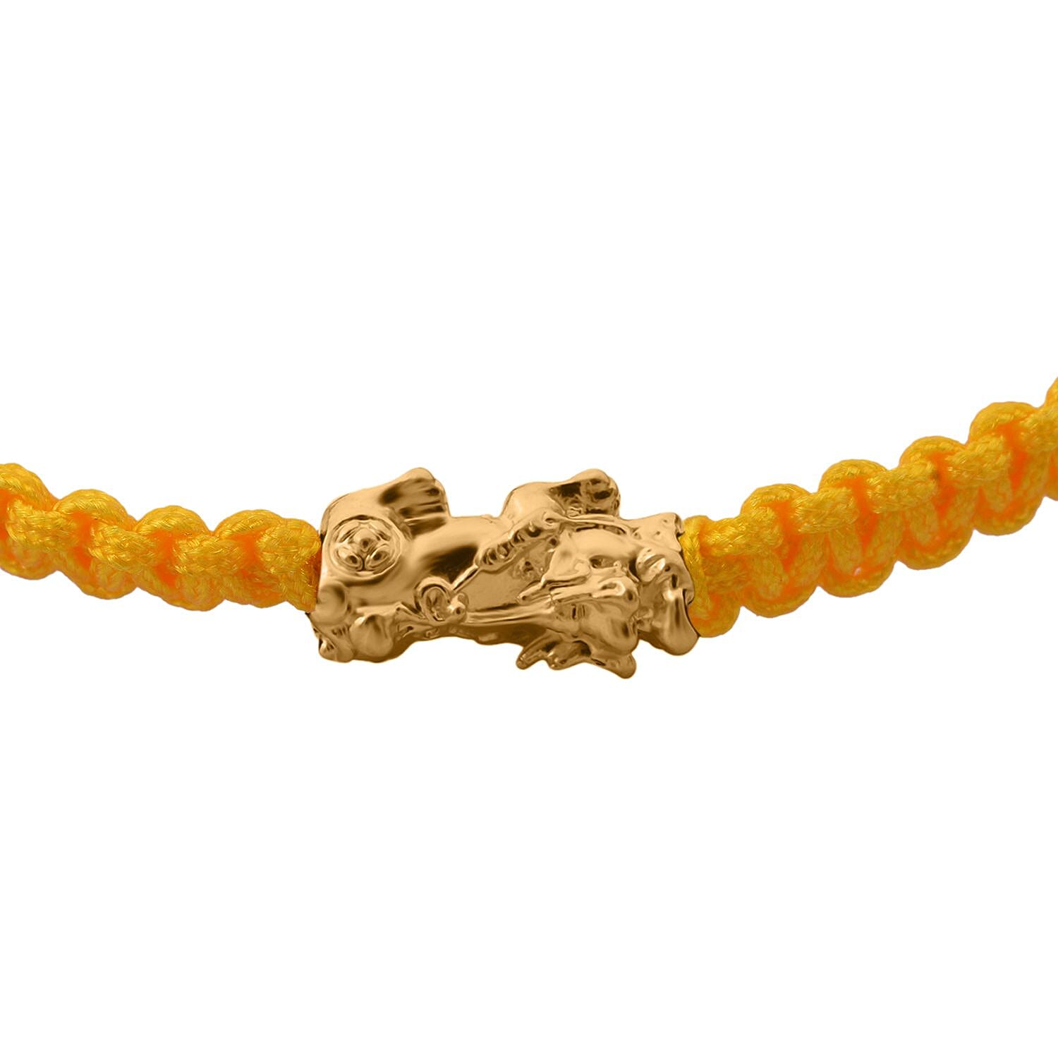 24K Yellow Gold Standard Yellow Thread Bracelet (Size - 7 Adjustable)