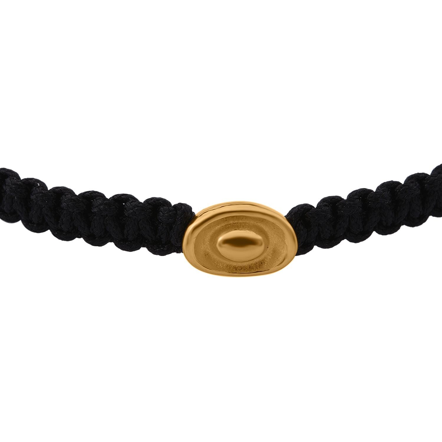 24K Yellow Gold Standard Black Thread Bracelet (Size - 7 Adjustable)