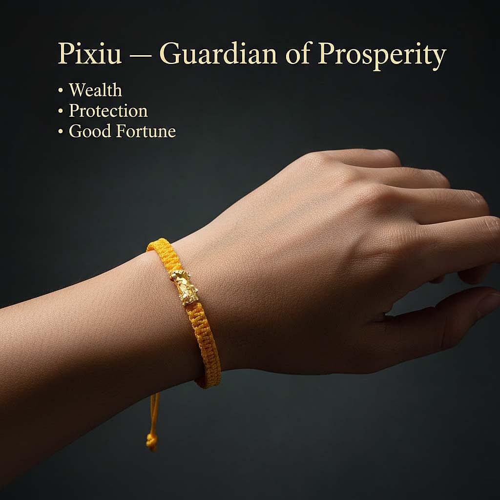24K (99.99% Purity) Yellow Gold Pixiu  Adjustable Bracelet Colour - Yellow
