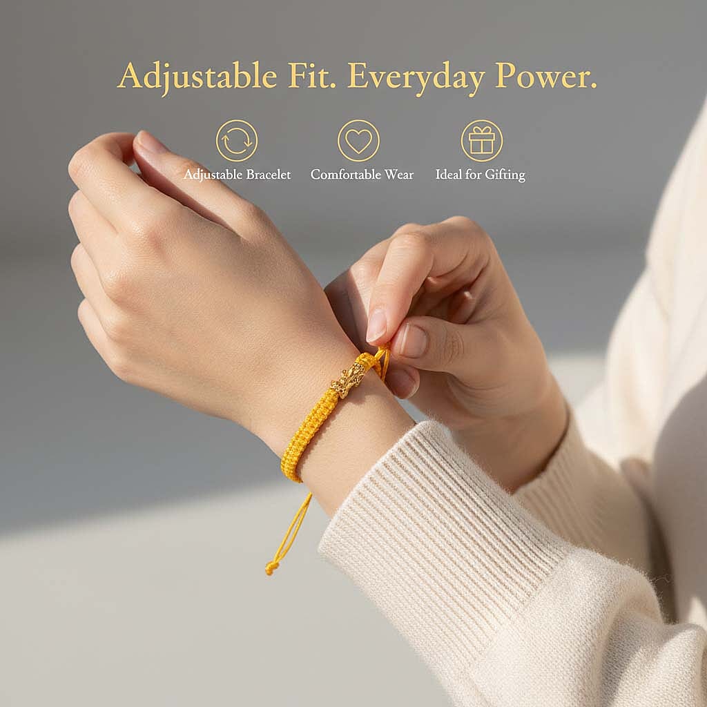 24K (99.99% Purity) Yellow Gold Pixiu  Adjustable Bracelet Colour - Yellow