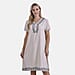 La Marey Viscose Embroidery Short Sleeves  Dress (Size S) - Beige