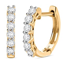 D'Joy 0.5 Ct. Lab Grown Diamond Hoop Earring in Rhodium Overlay Sterling Silver (I1-G/H)