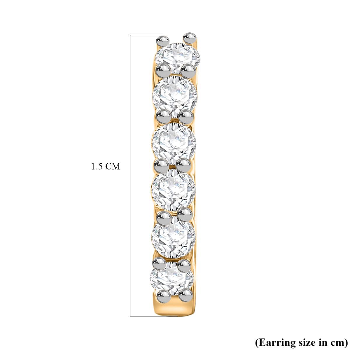 Luxuriant Lab Grown Diamond (SI-GH) Hoop Earring in 18K Vermeil Yellow Gold Plated Sterling Silver 0.50 Ct.