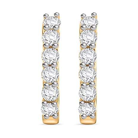 Luxuriant Lab Grown Diamond (SI-GH) Hoop Earring in 18K Vermeil Yellow Gold Plated Sterling Silver 0.50 Ct.