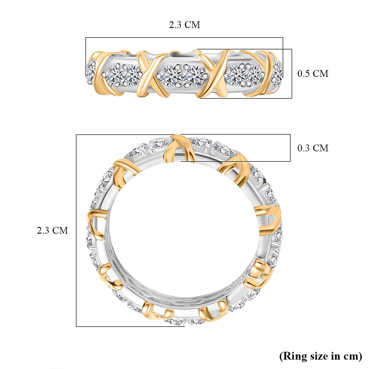 Luxuriant Diamond - Designer Inspired (I1-G-H) Lab Grown Diamond XO Band Ring in 18K Vermeil Yellow Gold Plated Sterling Silver 1.00 Ct. Luxuriant Diamond - Designer Inspired (I1-G-H) Lab Grown Diamond XO Band Ring in 18K Vermeil Yellow Gold Plated Sterling Silver 1.00 Ct.