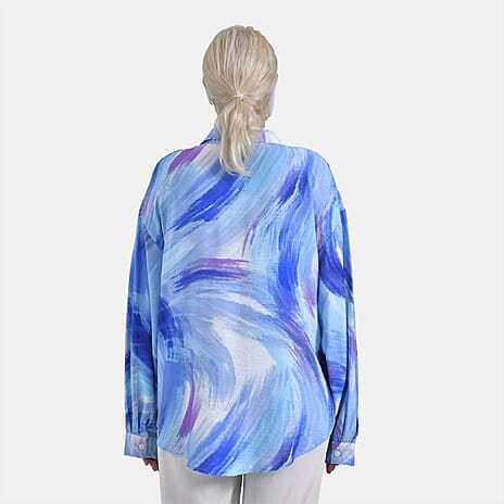 -MAISI RELAXED FIT SHIRT (Size - S-M) - White - Blue