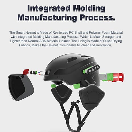Smart Electric Helmet with Turn Signals - Auto Brake Detection
