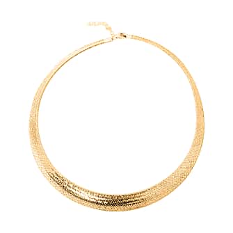 14K Yellow Gold Mesh Choker Chain with Lobster Clasp, 16 Inch