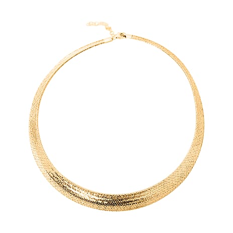 GOLD SMACKDOWN ONE TO OWN 14K Yellow Gold Graduated Omega Memory Necklace (Size - 16 - 2 Ext)  Gold Wt. 8.00 Gms.