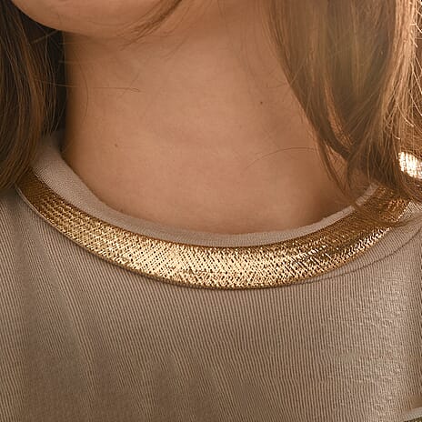GOLD SMACKDOWN ONE TO OWN 14K Yellow Gold Graduated Omega Memory Necklace (Size - 16 - 2 Ext)  Gold Wt. 8.00 Gms.
