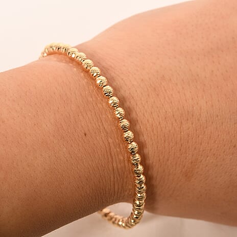 Ottoman Treasures - 14K Yellow Gold Diamond Cut Ball Beads Bracelet (Size - 7 with 1 Ext.) with Lobster Clasp Gold wt 4.00 Gms