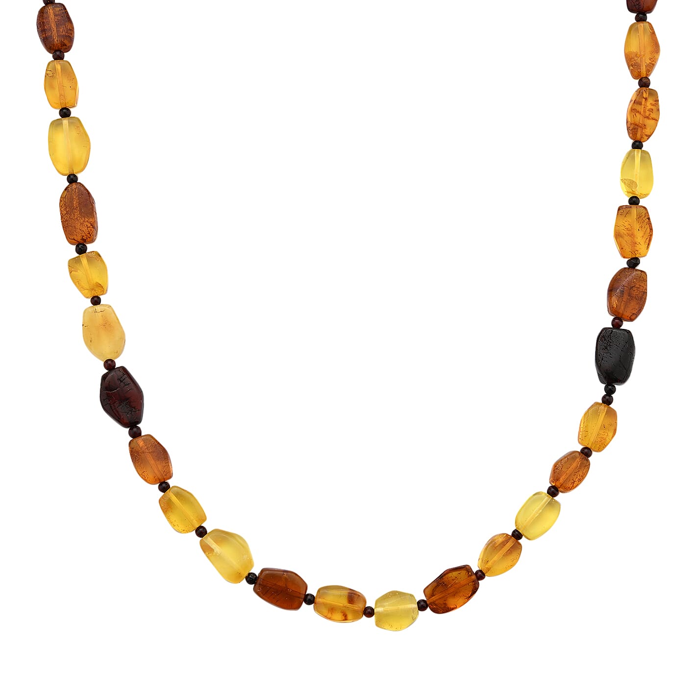 Natural Baltic Amber Necklace With Magnetic Clasp (Size - 20) Sterling Silver
