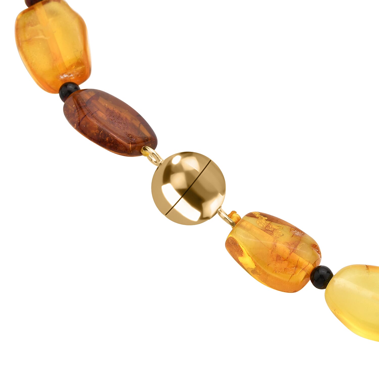 Natural Baltic Amber Necklace With Magnetic Clasp (Size - 20) Sterling Silver