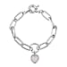 Created White Cats Eye Heart Free Bracelet (Size 7.5) with Senorita Clasp