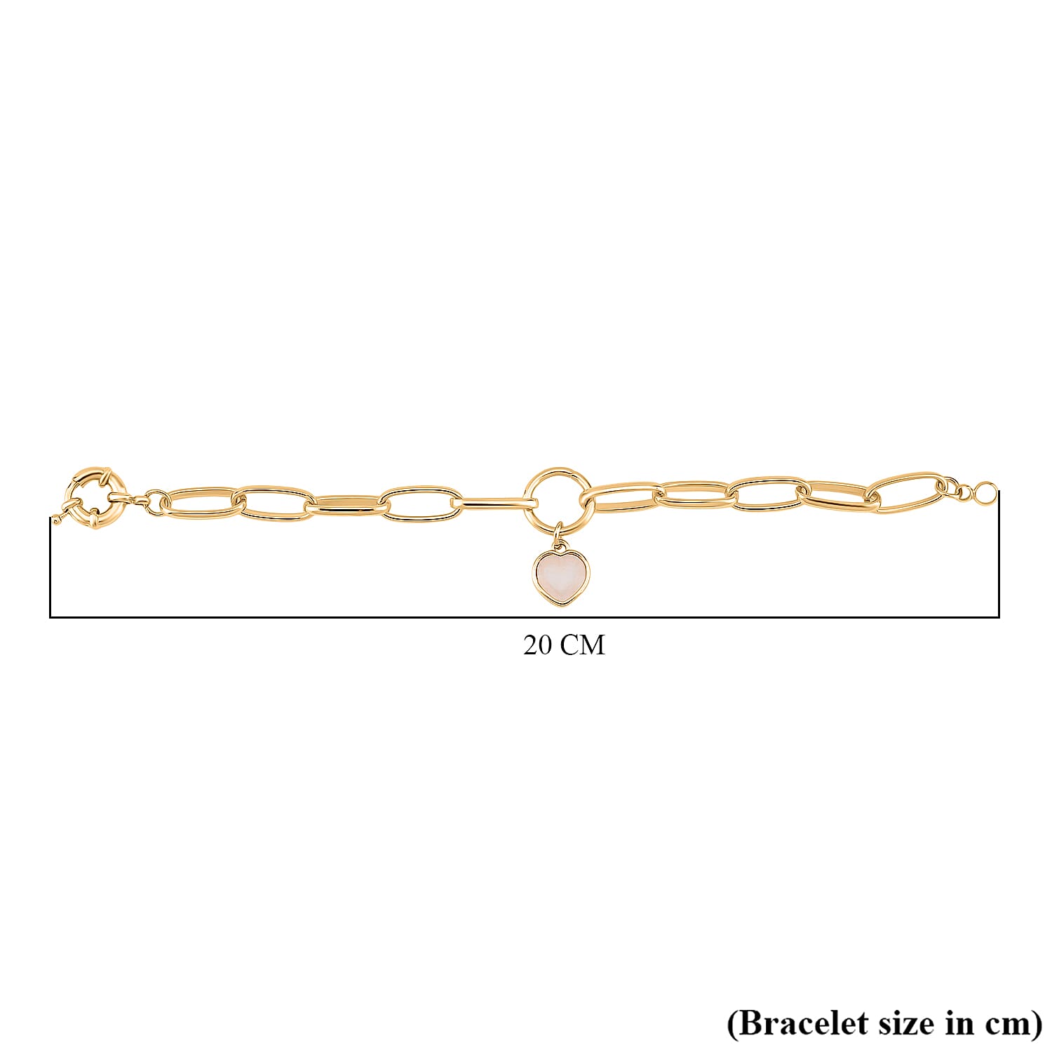 Created White Cats Eye Heart Free Bracelet (Size 7.5) with Senorita Clasp