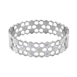 White Swarovski Crystal Bangle Pure White Stainless Steel