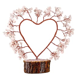 Decorative Handmade Rose Quartz - amethyst Heart Shape Gemstone Tree