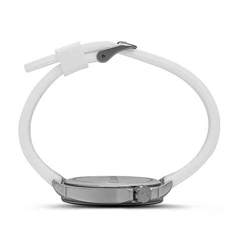 Columbia Delta Ridge Quartz Movt. White Dial Mens Watch with White Silicone Strap