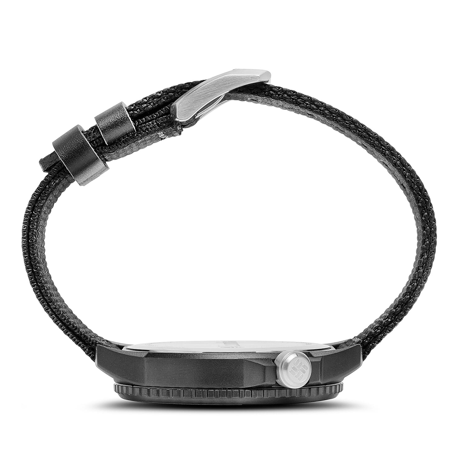 Columbia Cross Trails Quartz Movt. Black Dial Mens Watch with Black Canvas Strap