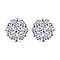 Luxuriant Diamond Lab Grown Diamond Stud Floral Earrings in Platinum Sterling Silver