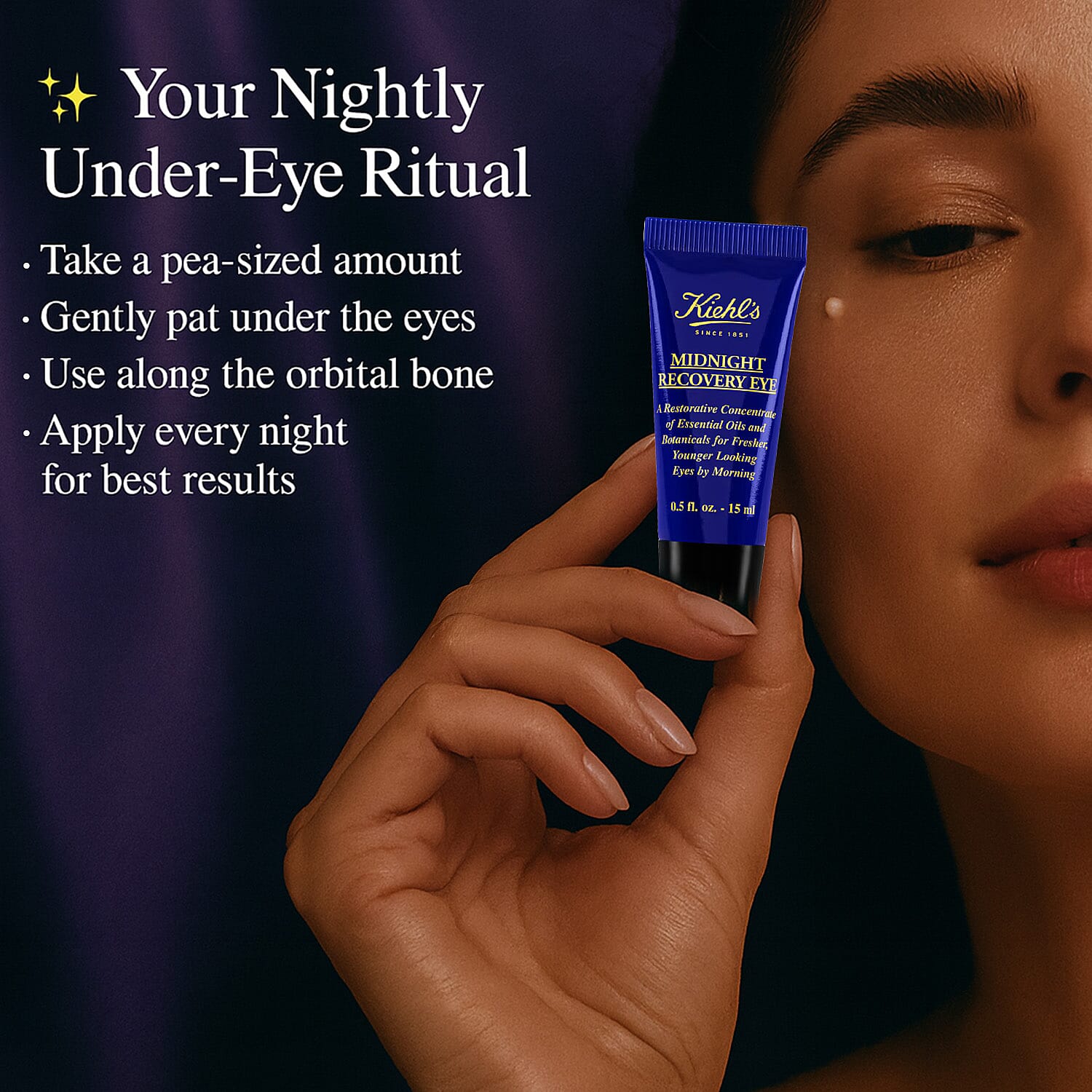 Kiehls Midnight Recovery Eye - A Restorative Eye Cream for Younger-Looking Eyes by Morning.