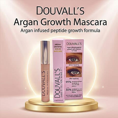Douvalls Argan Infused Growth Serum Mascara 6ml | Achieve Longer, Fuller, and Voluminous Eyelashes