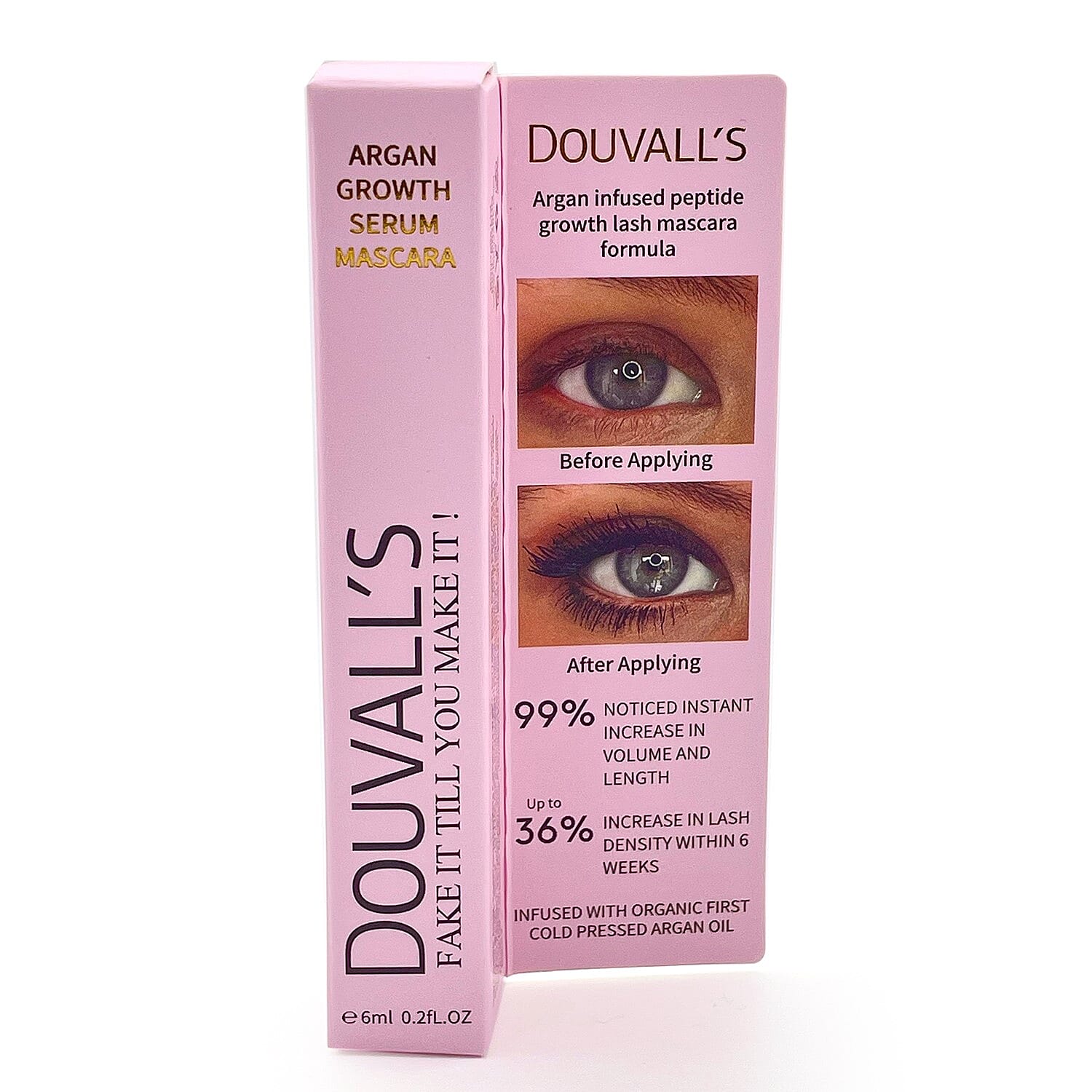 Douvalls Argan Infused Growth Serum Mascara 6ml | Achieve Longer, Fuller, and Voluminous Eyelashes