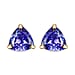 14K Yellow Gold AAA Tanzanite Stud Push Back Earring 2.00 Ct.