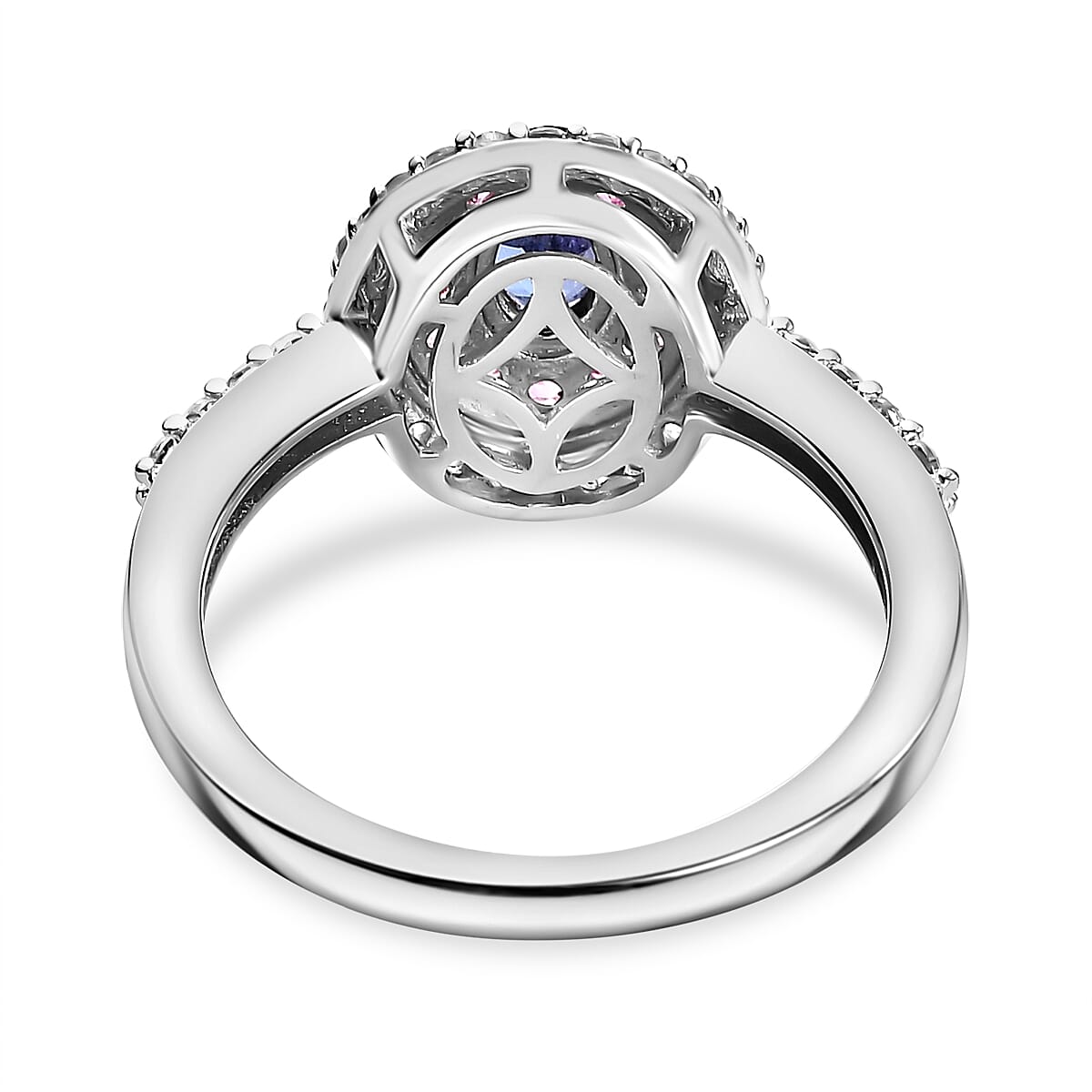 Close Out Deal- Premium Tanzanite & Pink Sapphire and Zircon Ring in 18K Vermeil R Gold Overlay Sterling Silver 1.26 Ct.