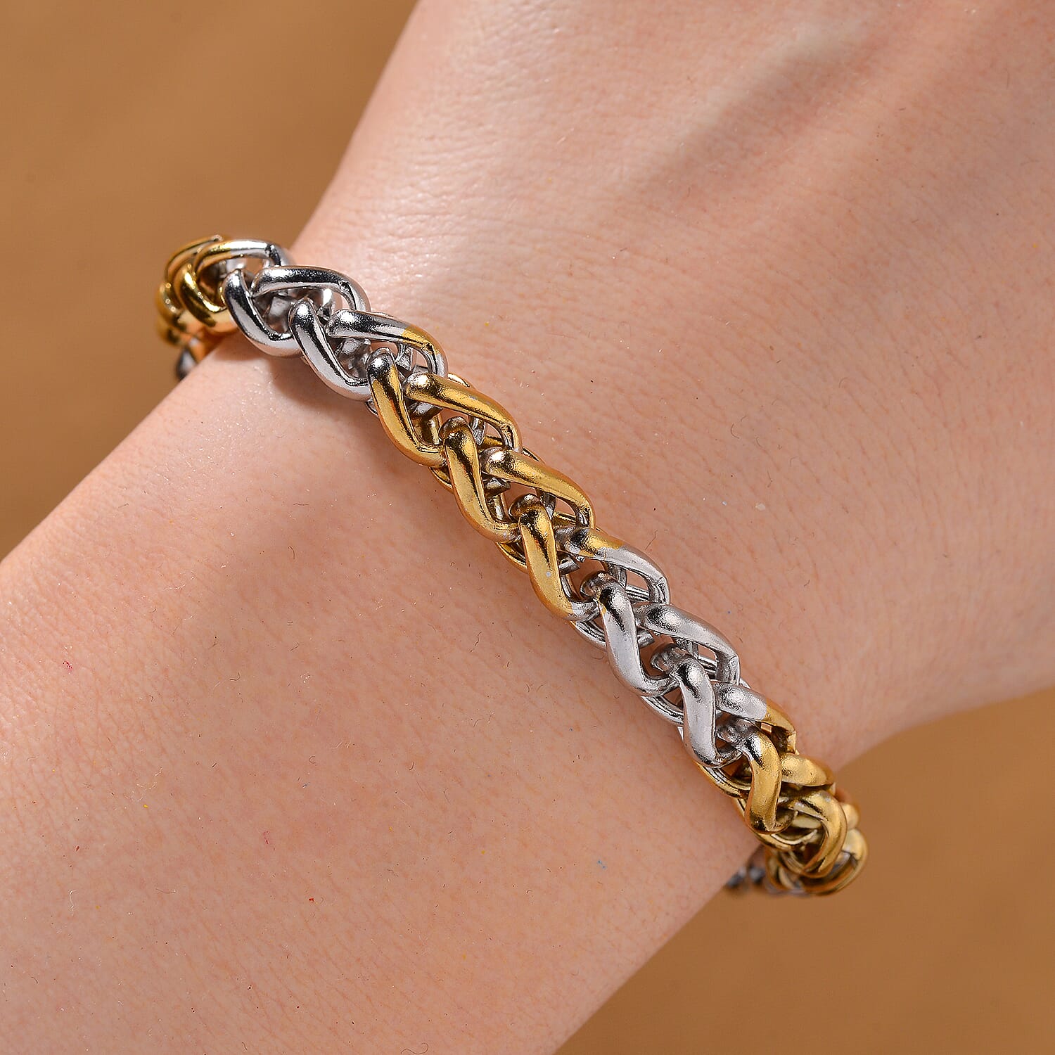 Designer Closeout - Two Tone Spiga Bracelet (7.5 - 1.5 Extender)