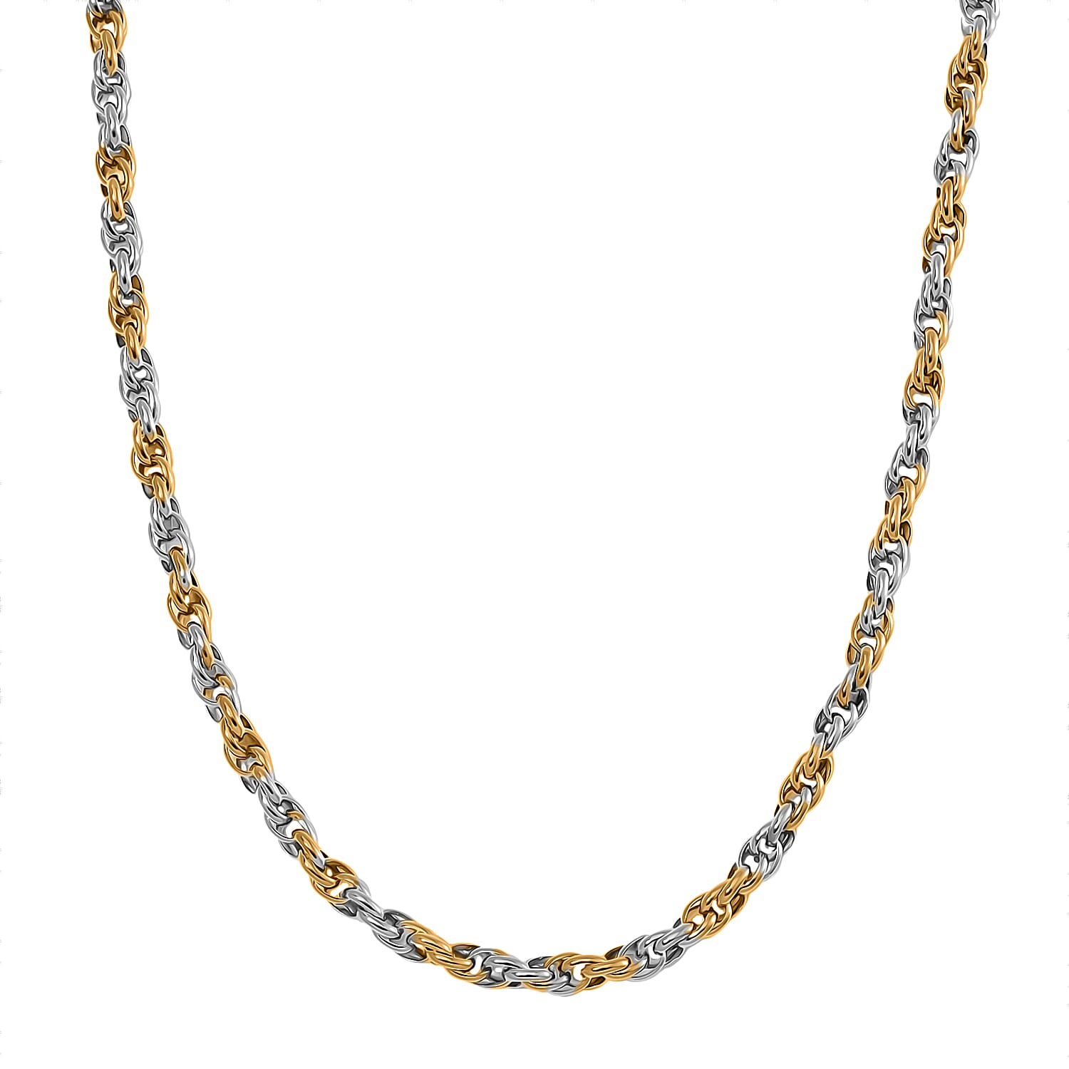 One Time Deal - Designer Inspired Necklace (Size - 24.25) in Yellow Gold and Silver Tone