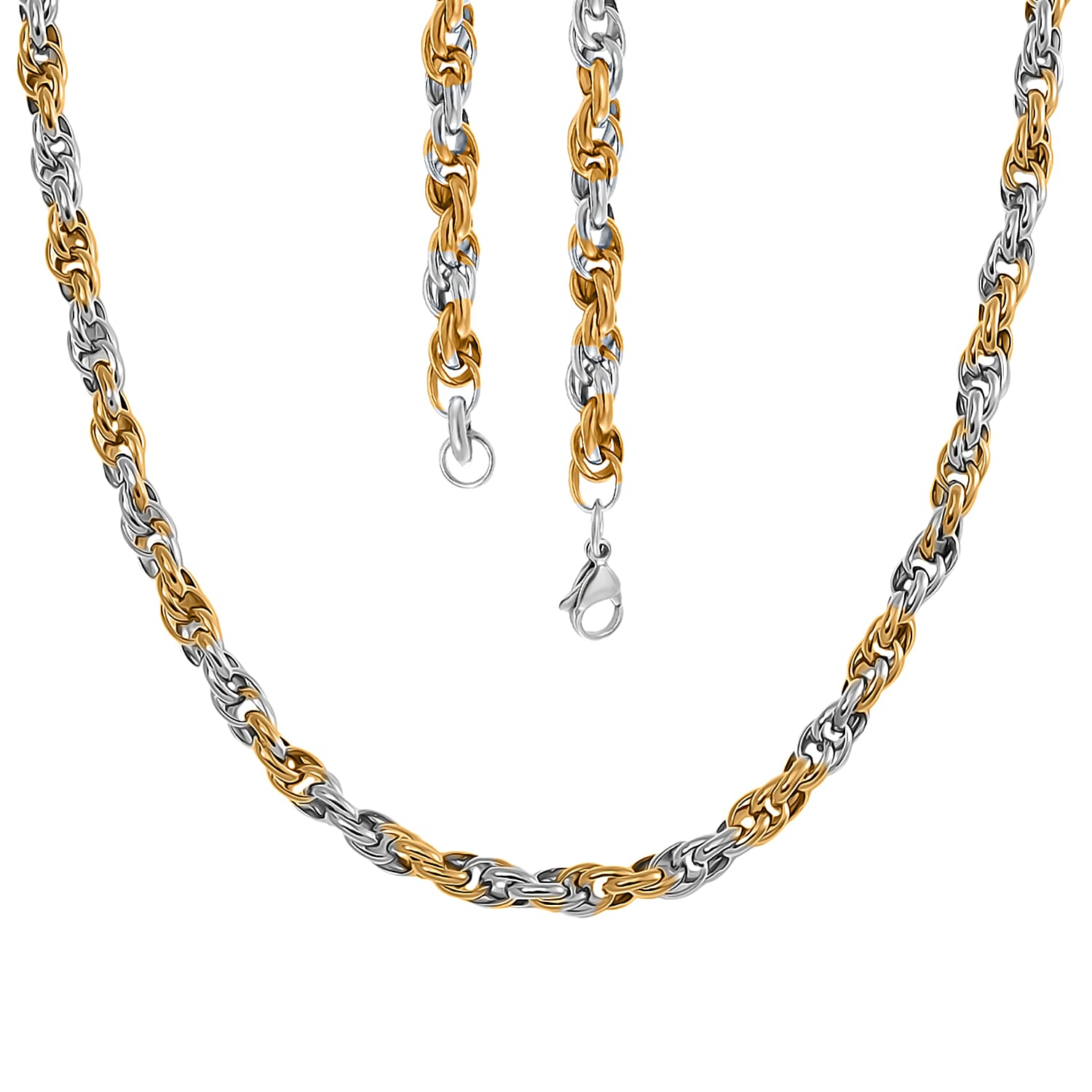 One Time Deal - Designer Inspired Necklace (Size - 24.25) in Yellow Gold and Silver Tone