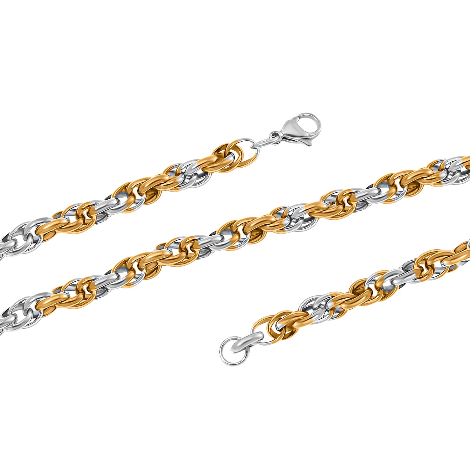 One Time Deal - Designer Inspired Necklace (Size - 24.25) in Yellow Gold and Silver Tone
