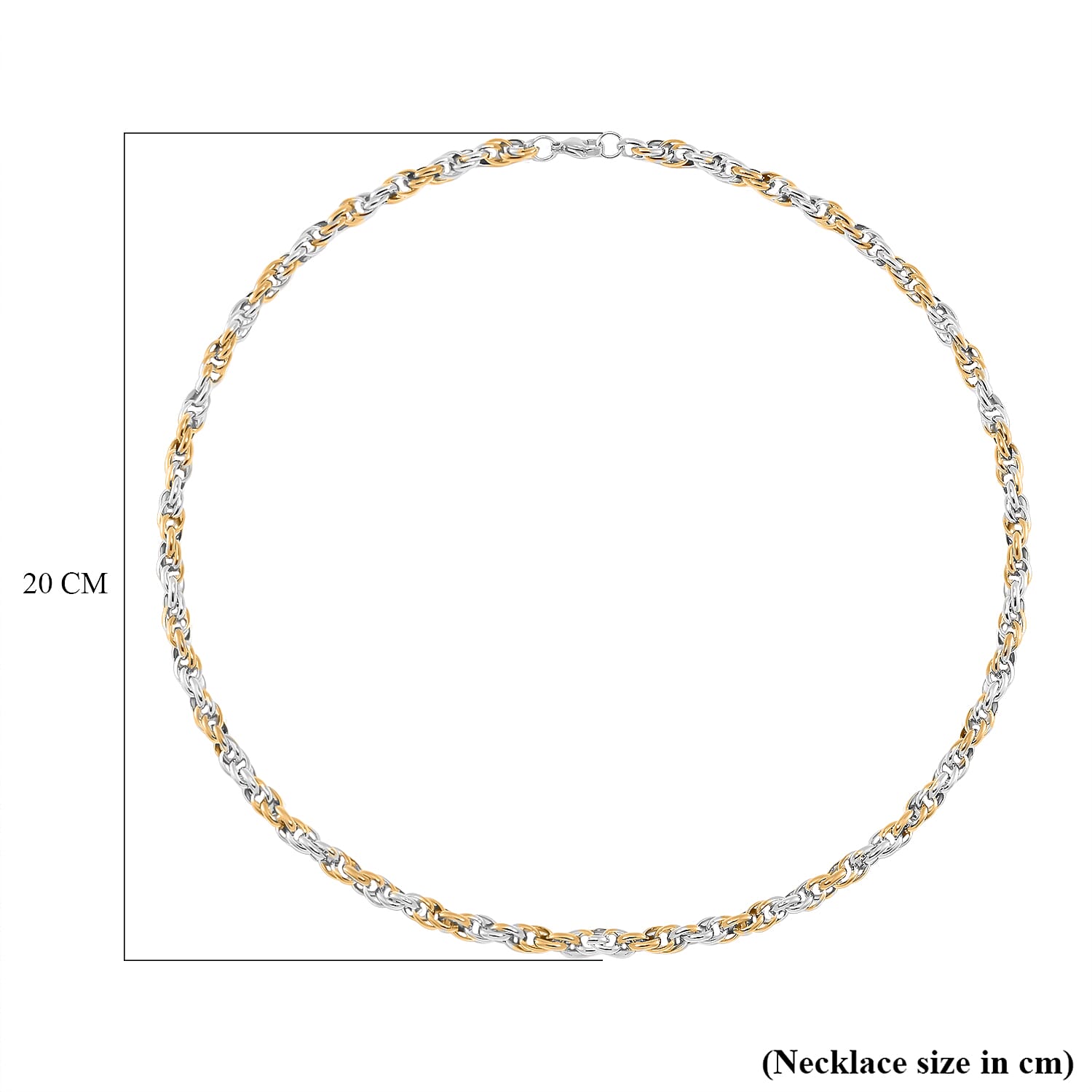 One Time Deal - Designer Inspired Necklace (Size - 24.25) in Yellow Gold and Silver Tone