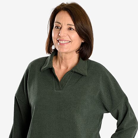 New Collection Corduroy Blouse (One Size) - Khaki