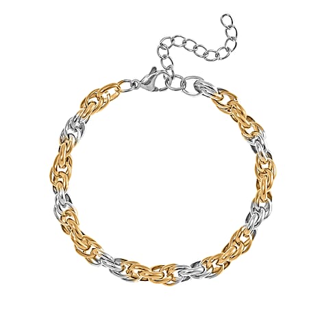 Bracelet (Size - 7.75-1.5 Ext) in Yellow Gold & Silver Tone