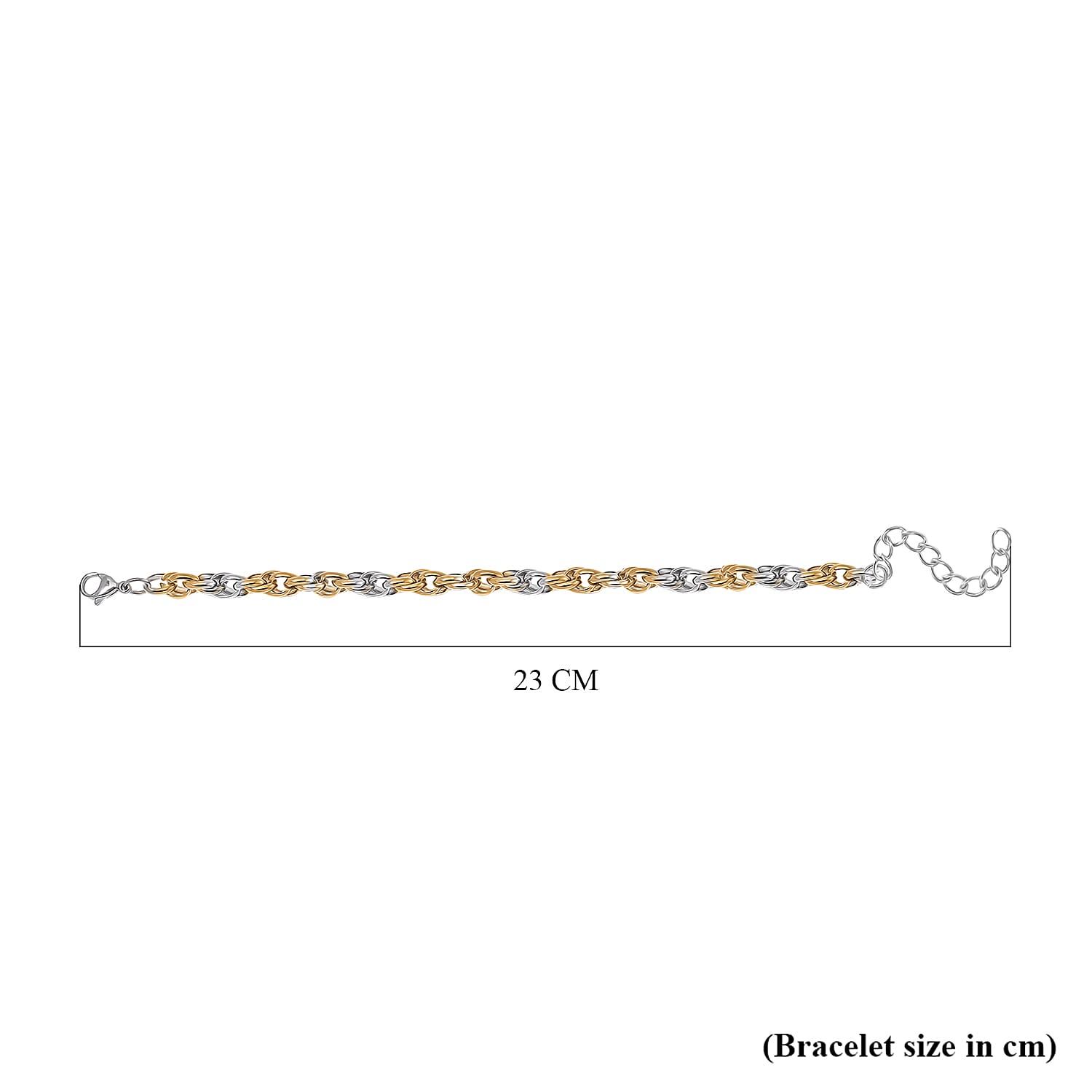 Bracelet (Size - 7.75-1.5 Ext) in Yellow Gold & Silver Tone
