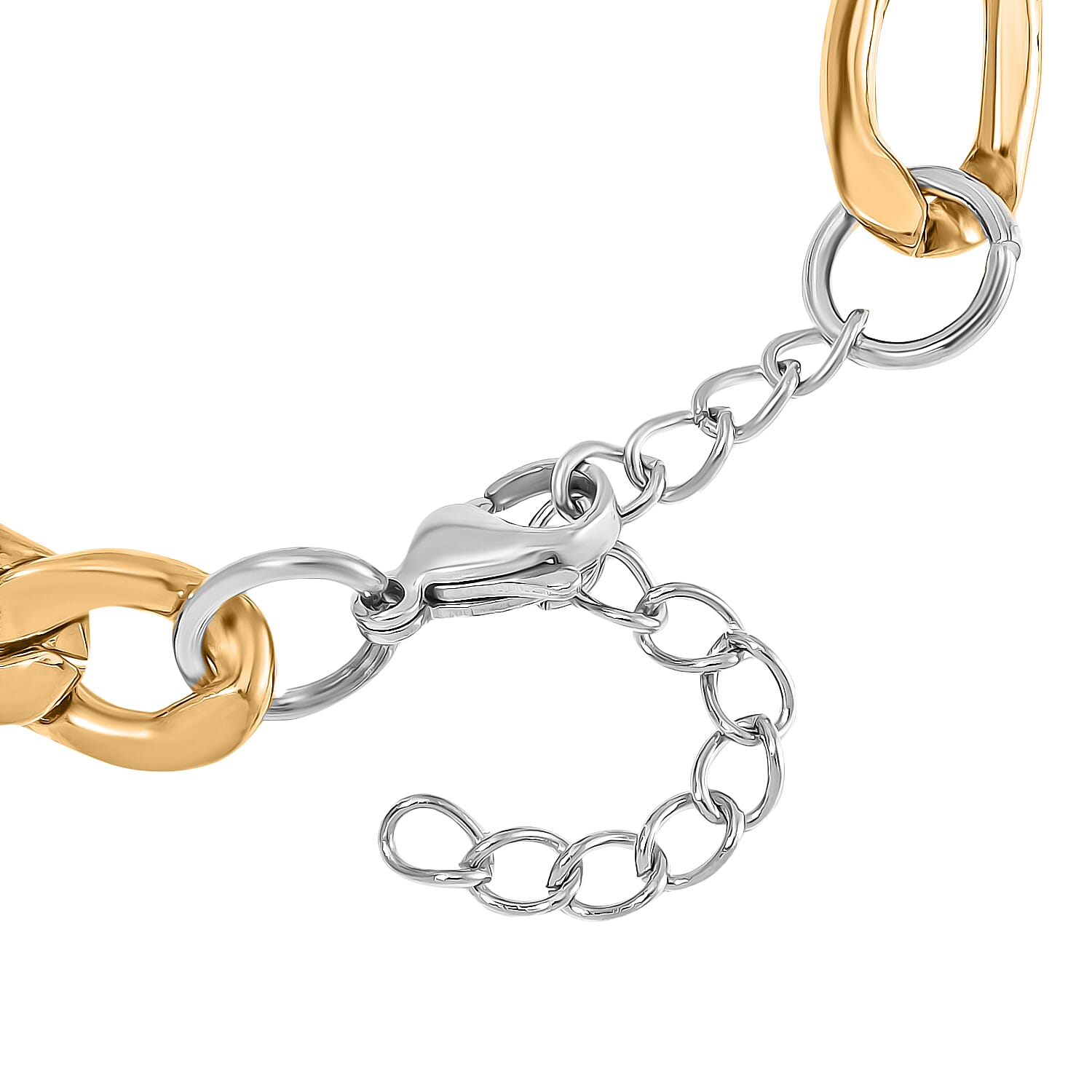 Bracelet (Size - 8-1.5 Ext) in Yellow Gold and Silver Tone