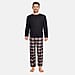 Men's Waffle Tshirt with Check Flannel Lounge Pants