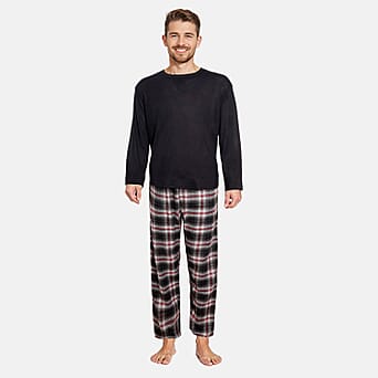 https://tjcuk.sirv.com/Products/79/9/7993475/Essential-Sleepwear-Mens-Waffle-T-shirt-with-Check-Flannel-Lounge-Pant_7993475.jpg?w=342&h=342