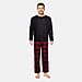 Men's Waffle Tshirt with Check Flannel Lounge Pants