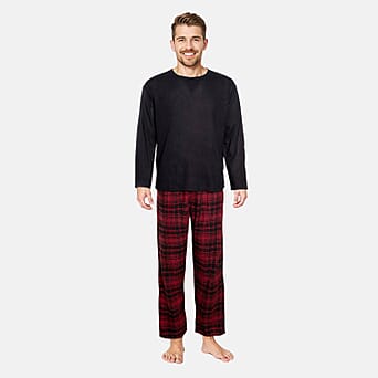 https://tjcuk.sirv.com/Products/79/9/7993480/Essential-Sleepwear-Mens-Waffle-T-shirt-with-Check-Flannel-Lounge-Pant_7993480.jpg?w=342&h=342