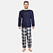 Men's Waffle Tshirt with Check Flannel Lounge Pants