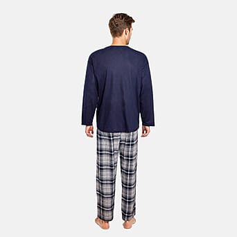 https://tjcuk.sirv.com/Products/79/9/7993492/Essential-Sleepwear-Mens-Waffle-T-shirt-with-Check-Flannel-Lounge-Pant_7993492_1.jpg?w=342&h=342
