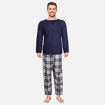 https://tjcuk.sirv.com/Products/79/9/7993493/Essential-Sleepwear-Mens-Waffle-T-shirt-with-Check-Flannel-Lounge-Pant_7993493.jpg?w=342&h=342