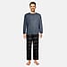 Men's Waffle Tshirt with Check Flannel Lounge Pants