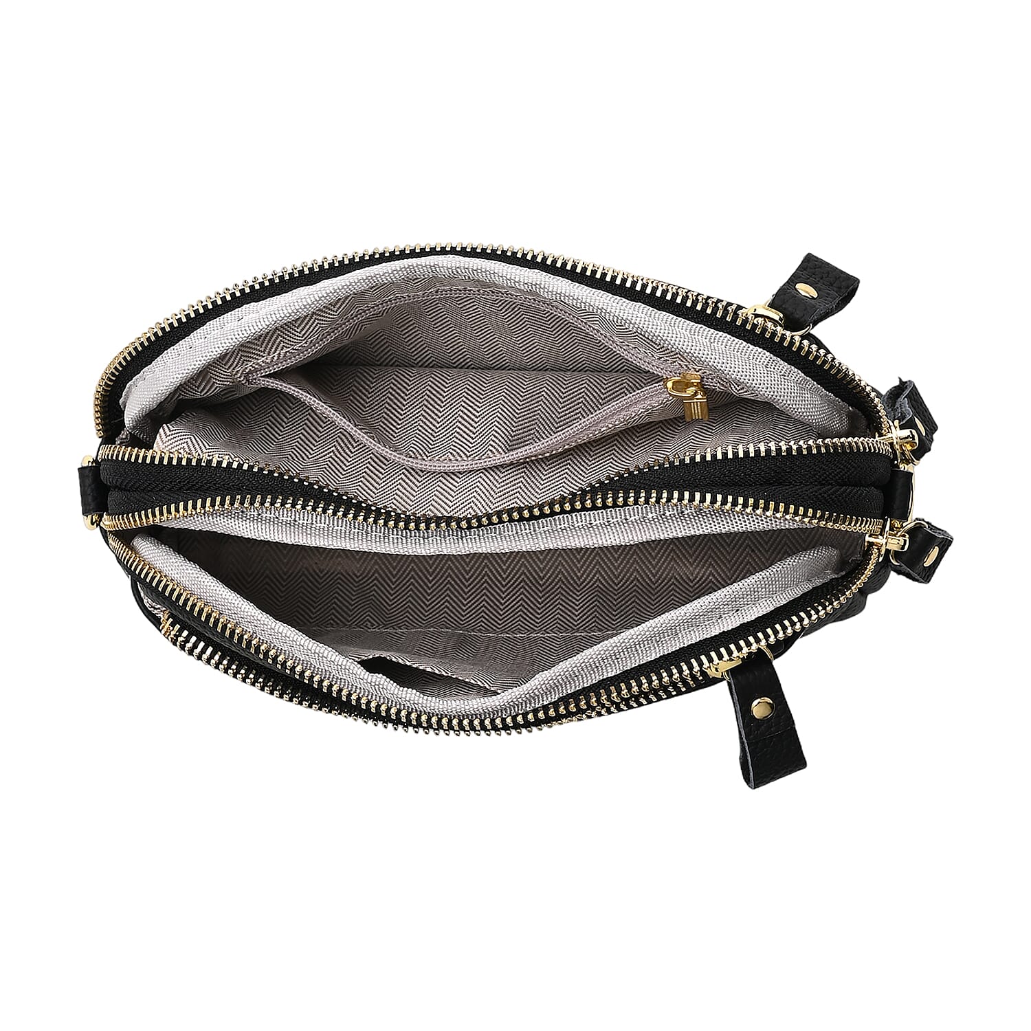 Genuine Leather Embossed Crossbody Bag 