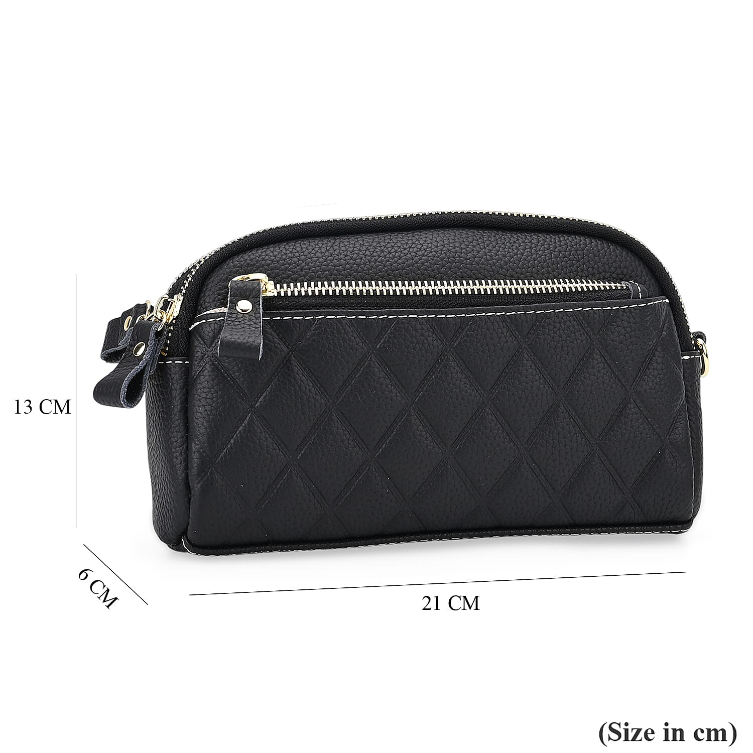 Genuine Leather Embossed Crossbody Bag 