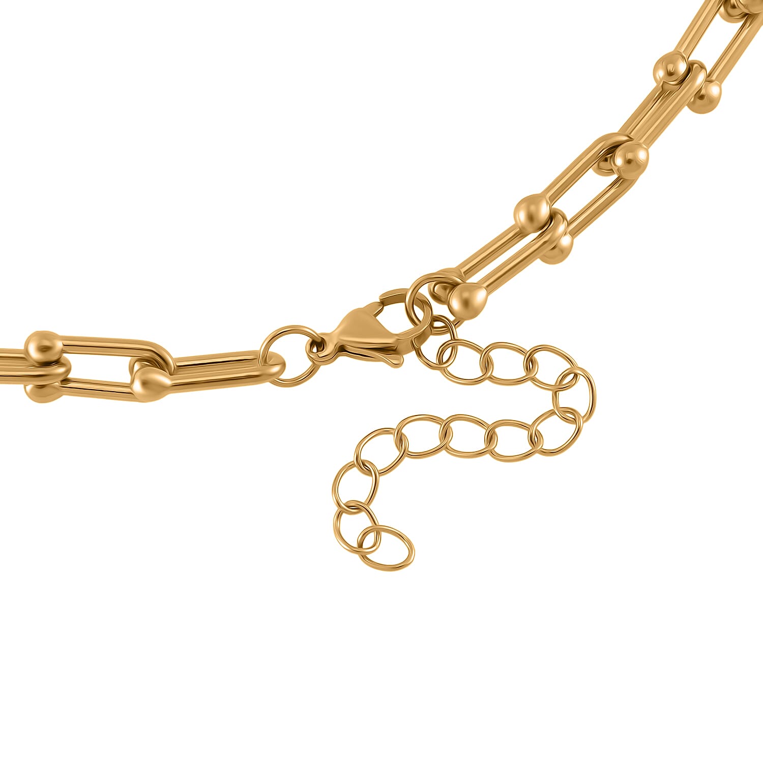 Designer Inspired Paper Clip Necklace (Size - 18 - 2 Ext) with Lobster Clasp in Yellow Gold Plating Designer Inspired Paper Clip Necklace (Size - 18 - 2 Ext) with Lobster Clasp in Yellow Gold Plating
