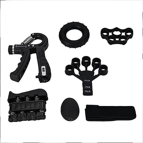 Soulsmart 6-in-1 Grip Strength Training Set - Adjustable Gripper, Rings, Balls, - Finger Exercisers - Black